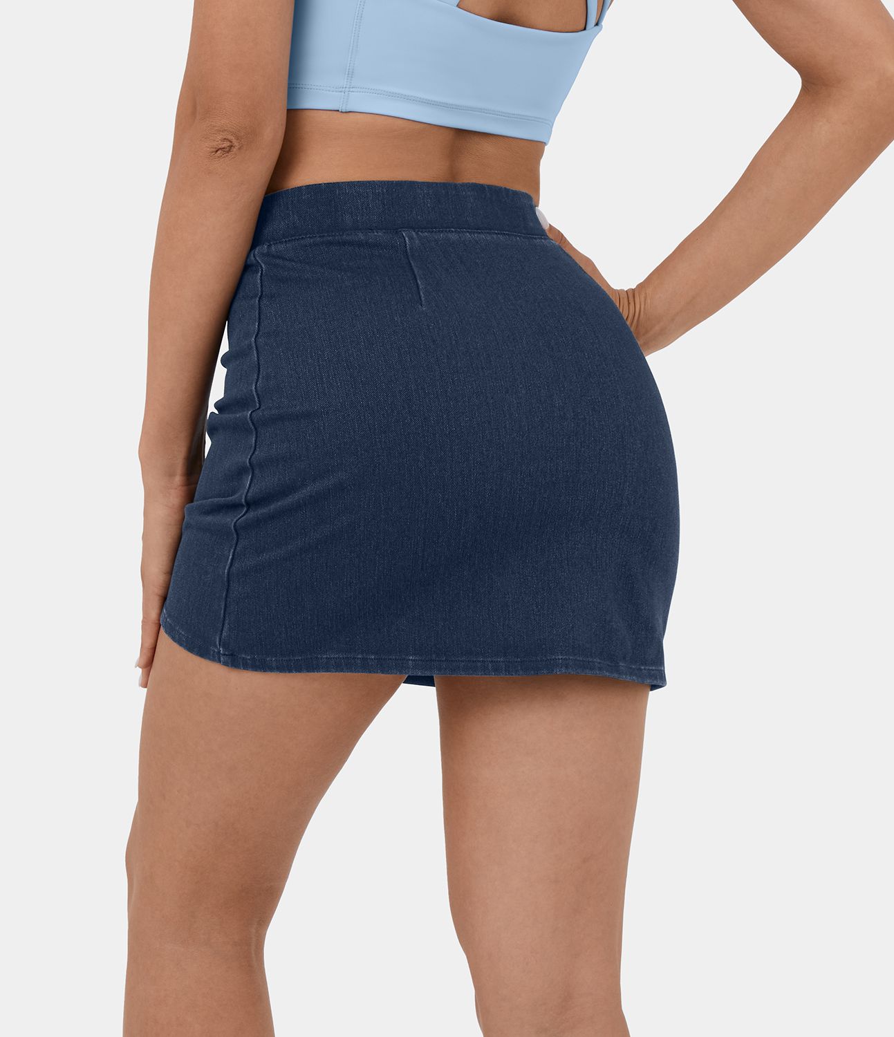 Falda Halara Flex™ Denim mezclilla elástica mini abertura tiro alto