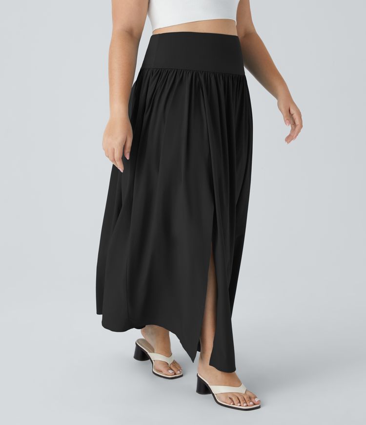 Breezeful™ High Waisted 2-in-1 Flowy Quick Dry Maxi Casual Plus Size Skirt
