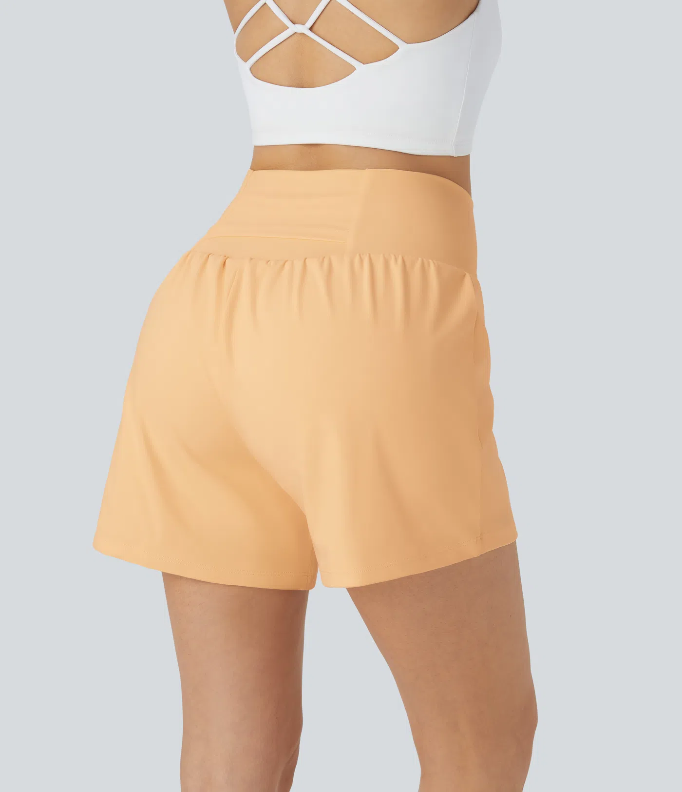 Super High Waisted Pocket & Pocket 2-in-1 Yoga Shorts 5''-Longer Length