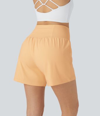 Short yoga 2-en-1 SoftlyZero™ aérien taille super haute toucher frais 12,5 cm avec poches - Longueur extended