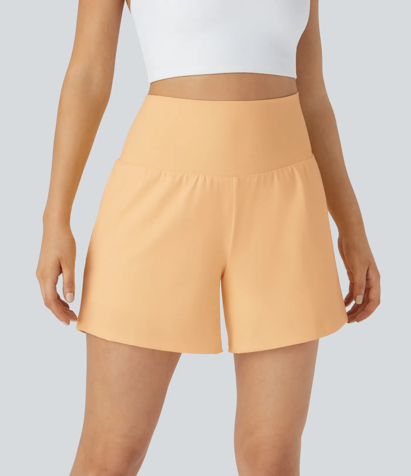 Super High Waisted Pocket & Pocket 2-in-1 Yoga Shorts 5''-Longer Length