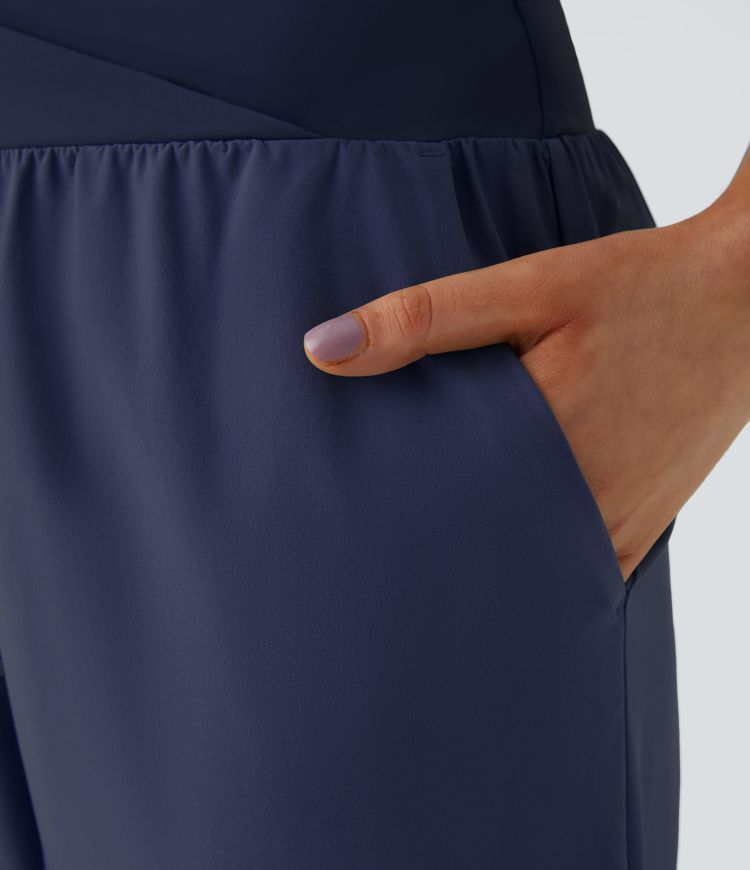 Pantalón Breezeful™ Resort secado rápido abertura bolsillo lateral plisado cruzado tiro alto