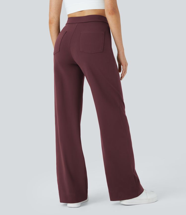 Pantalon coupe droite taille haute DayStretch avec poches
