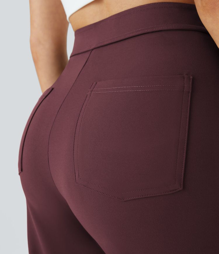 Pantalon coupe droite taille haute DayStretch avec poches