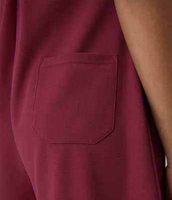 Pockets Waffle Casual Short Overalls