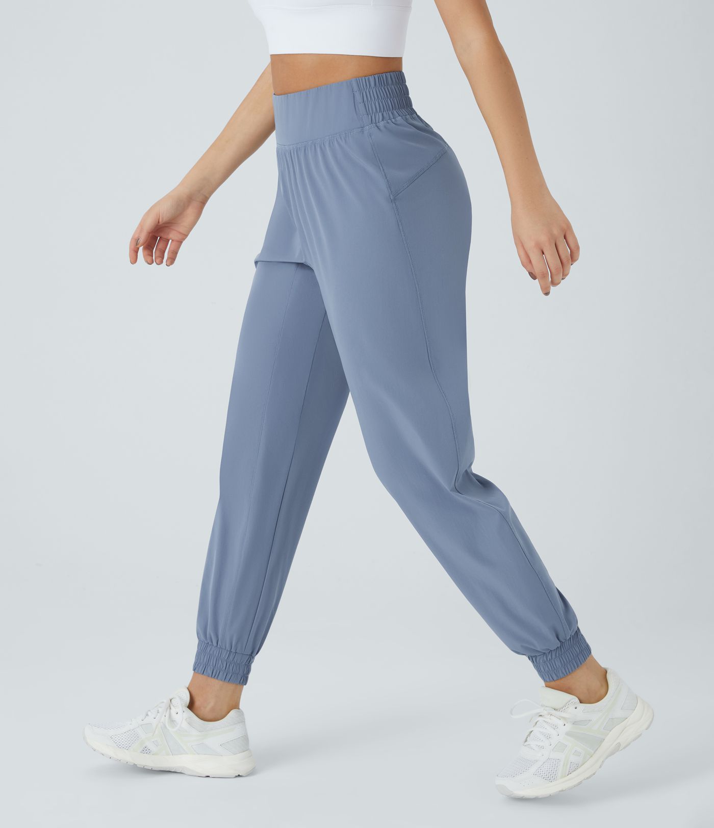 High-waisted stretch waistband hiking jogger