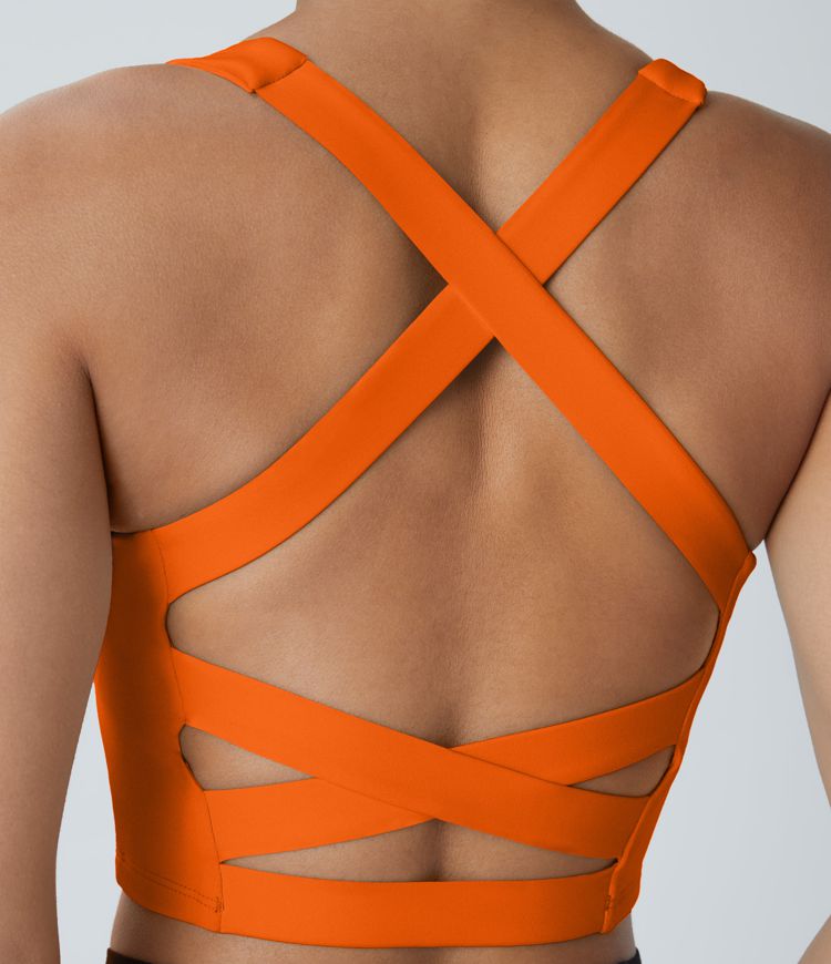 Softlyzero™ Airy Square Neck Backless Crisscross Cropped Cool Touch Yoga Tank Top-UPF50+