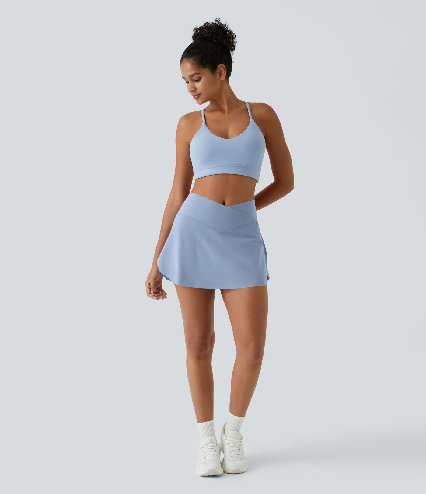 Everyday SoftlyZero™ Airy Crossover 2-in-1 Side Pocket Cool Touch Women Mini Tennis Skirt-UPF50+