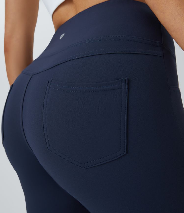 High Waisted Back Pocket Flare Yoga Leggings