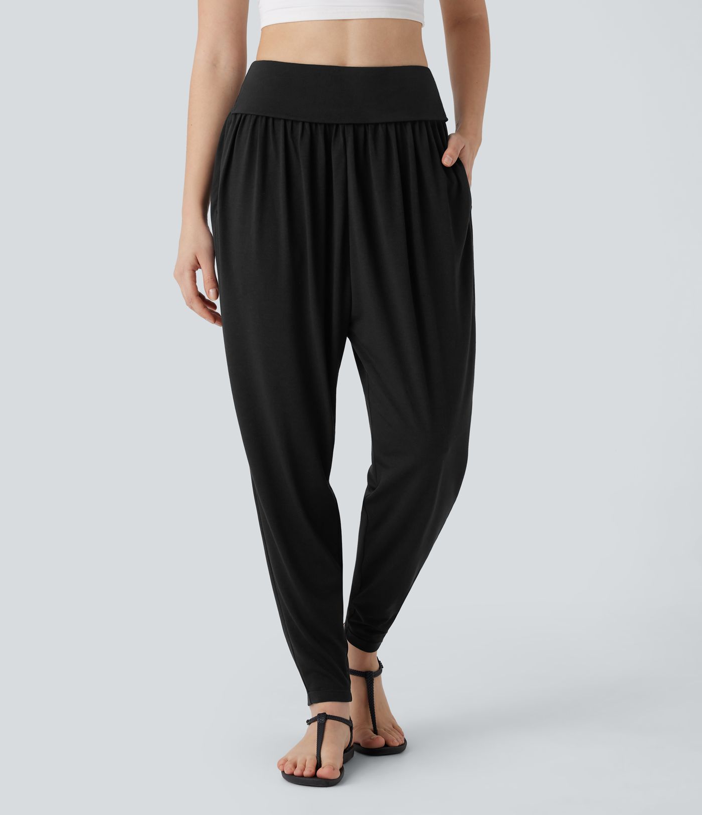 High Waisted Pocket Harem Pants