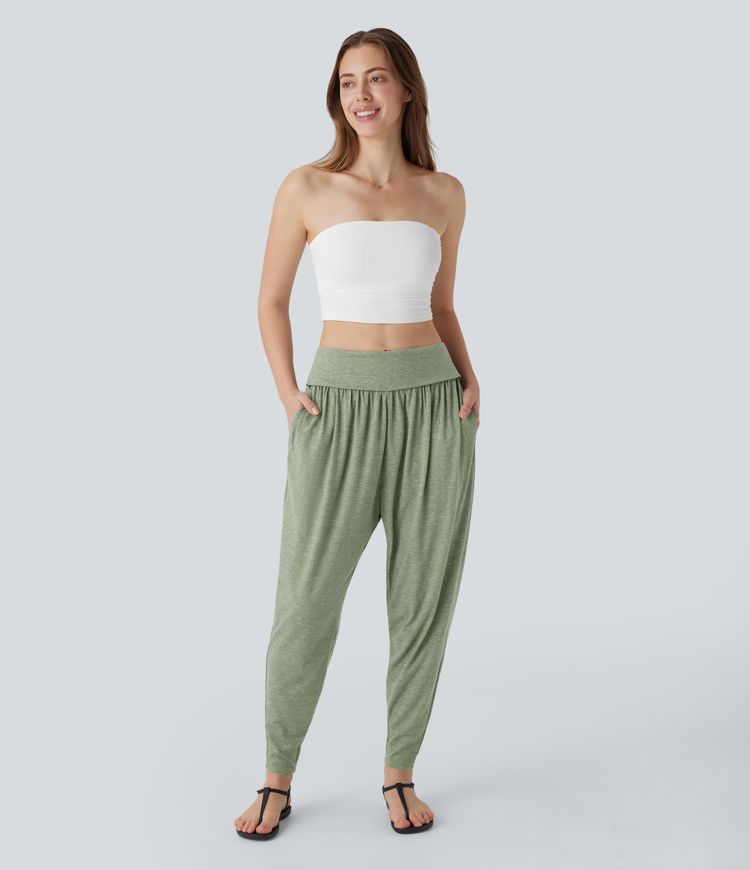 High Waisted Pocket Harem Pants