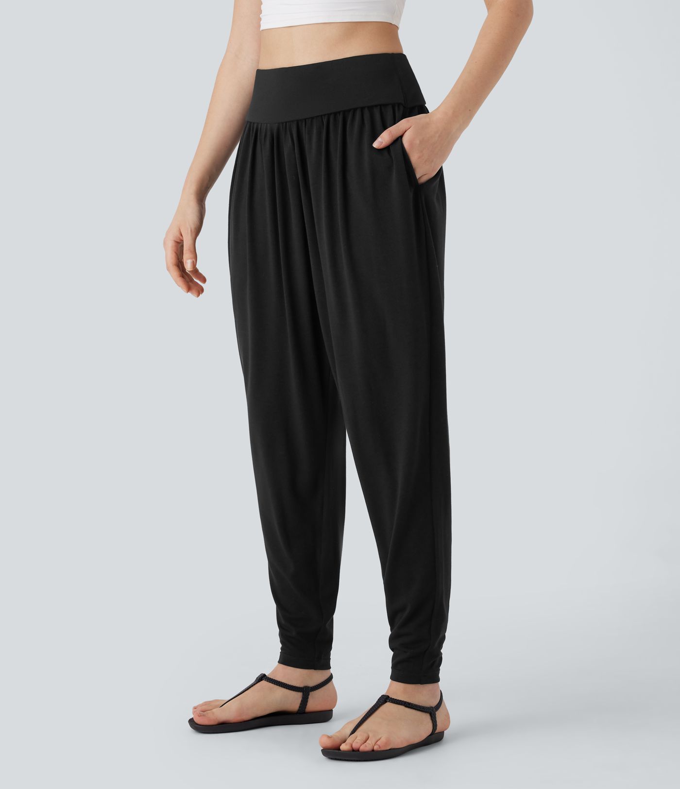High Waisted Pocket Harem Pants