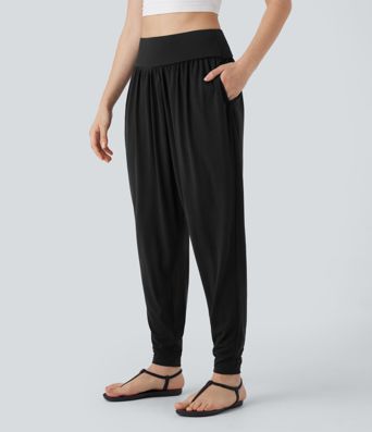 High Waisted Pocket Harem Pants