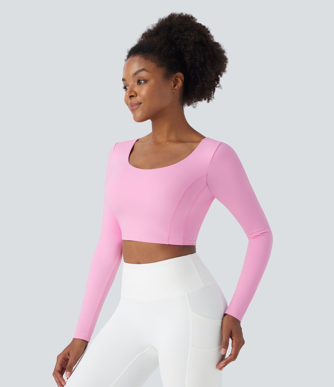 SoftlyZero™ Plush Long Sleeve Adjustable Buckle Cropped Yoga Sports Top