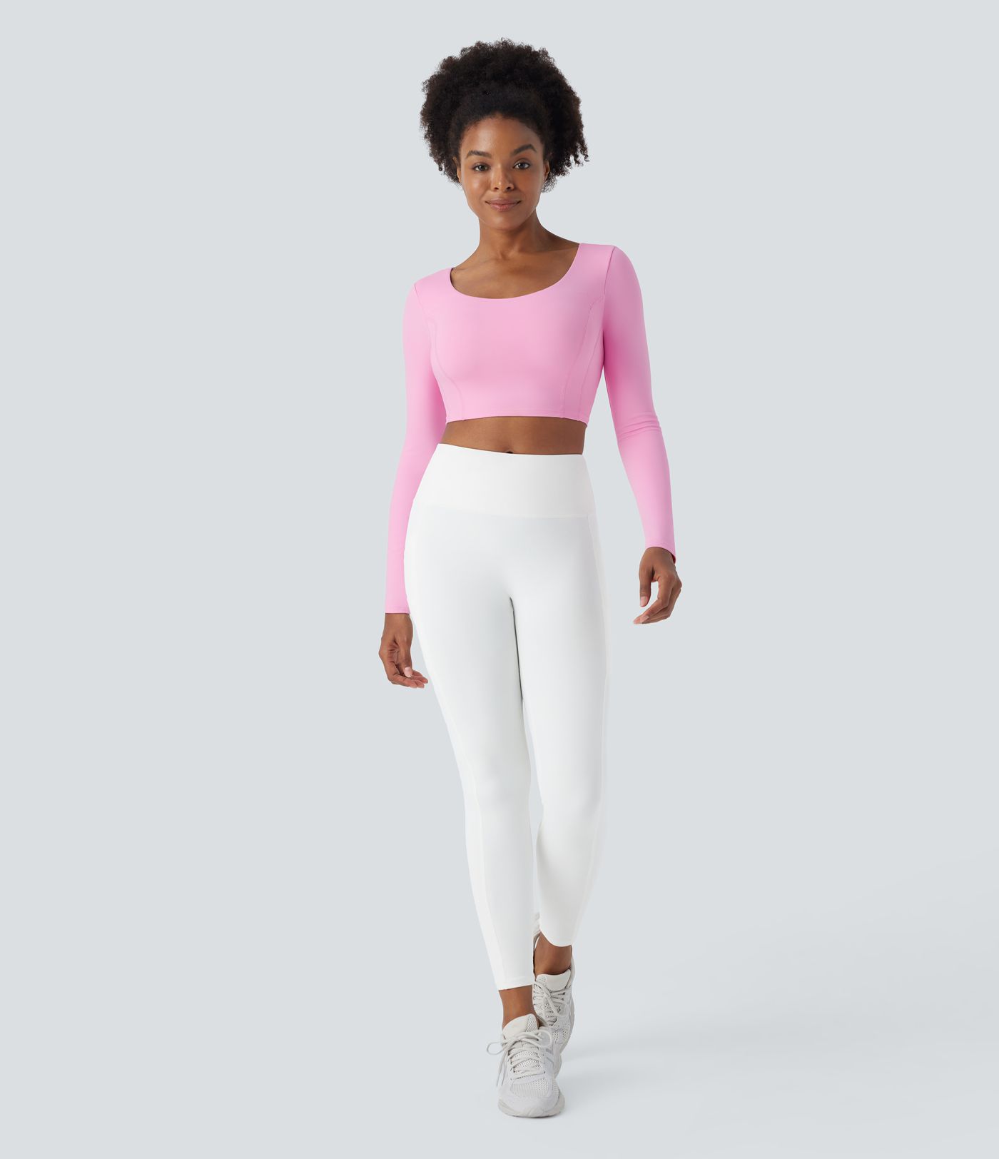 Top deportivo Softlyzero™ Plush yoga recortado hebilla ajustable manga larga