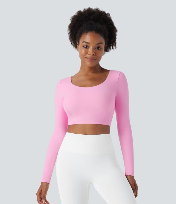 Softlyzero™ Plush Long Sleeve Adjustable Buckle Cropped Yoga Sports Top