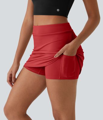 Everyday High Waisted Side Pocket 2-in-1 Micro Mini Golf Skirt-Clarity