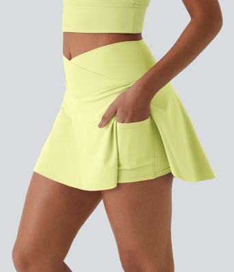 Mini-jupe de tennis SoftlyZero™ Airy Crossover 2-en-1 à poche latérale Cool Touch-Lucide-UPF50+