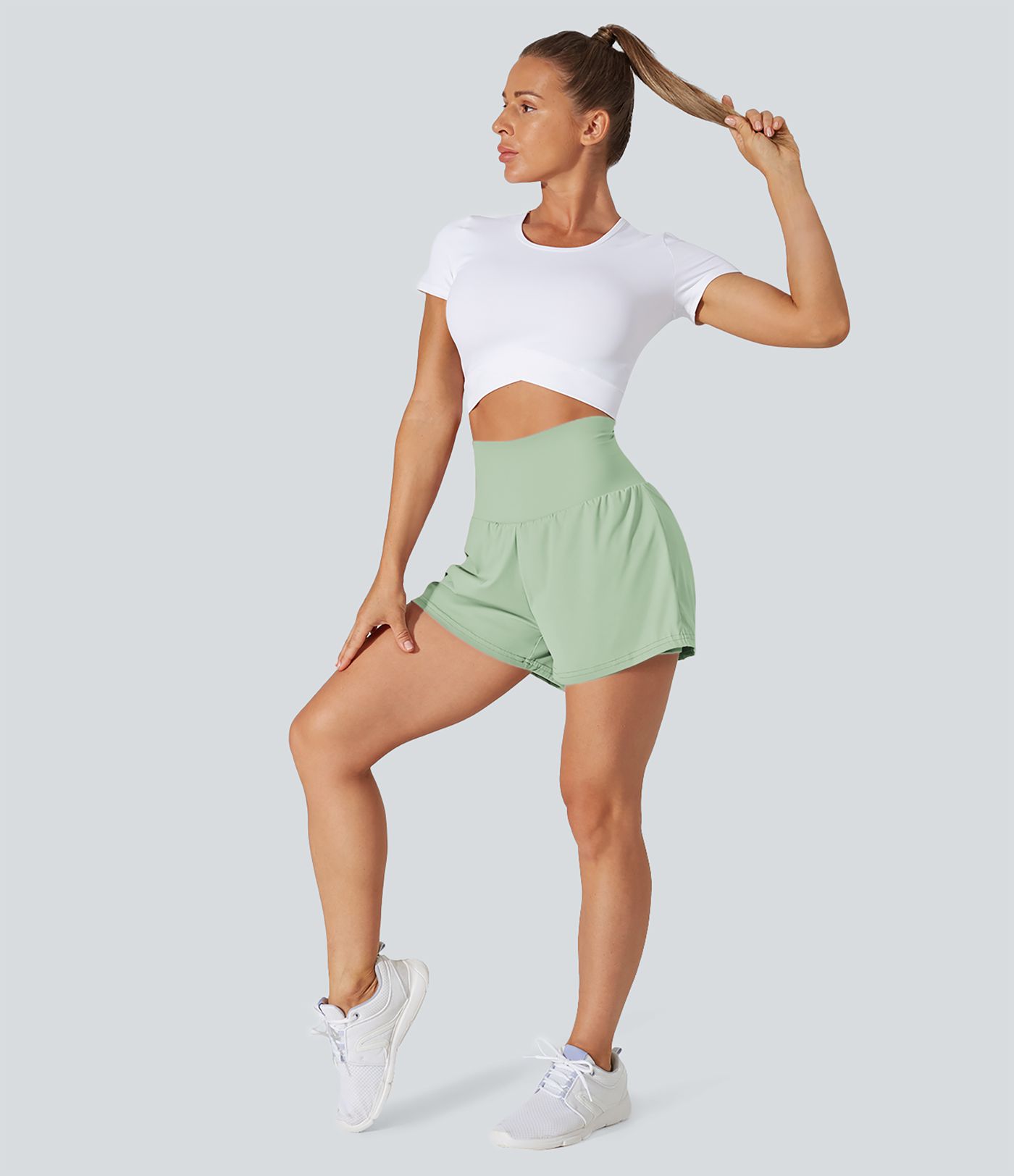SoftlyZero™ Airy Super High Waisted Cool Touch Women Gym Running Yoga Shorts with Pockets
