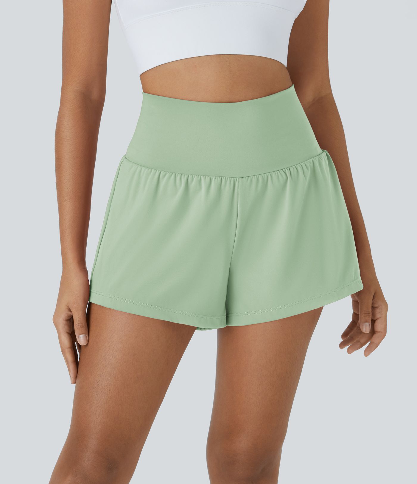 SoftlyZero™ Airy Super High Waisted Cool Touch Women Gym Running Yoga Shorts with Pockets