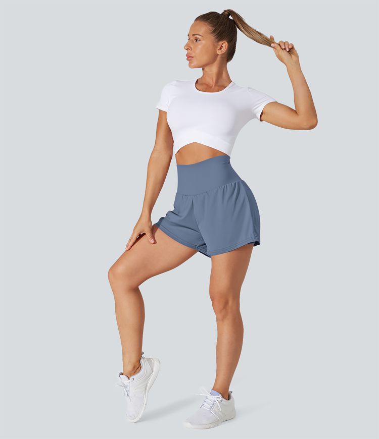 SoftlyZero™ Airy Super High Waisted Cool Touch Yoga Shorts with Pockets