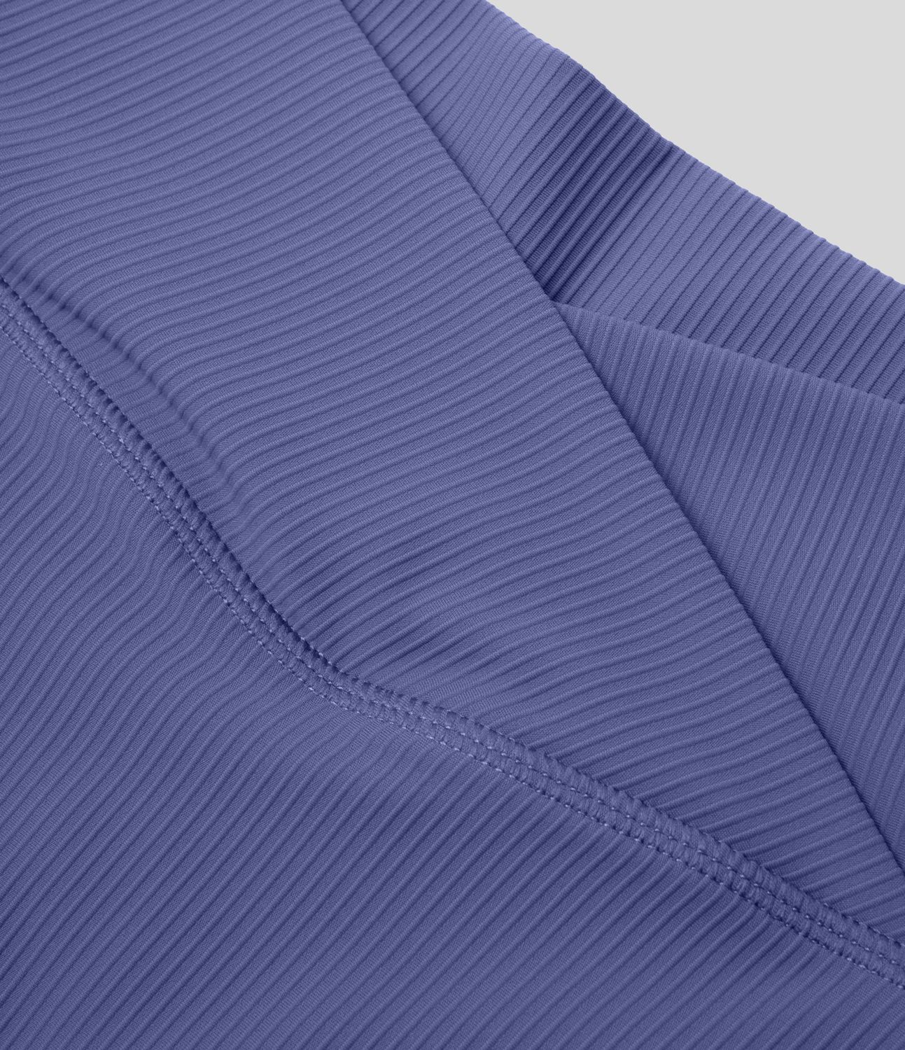 Ribbed knit high waist crossover side pocket yoga biker shorts