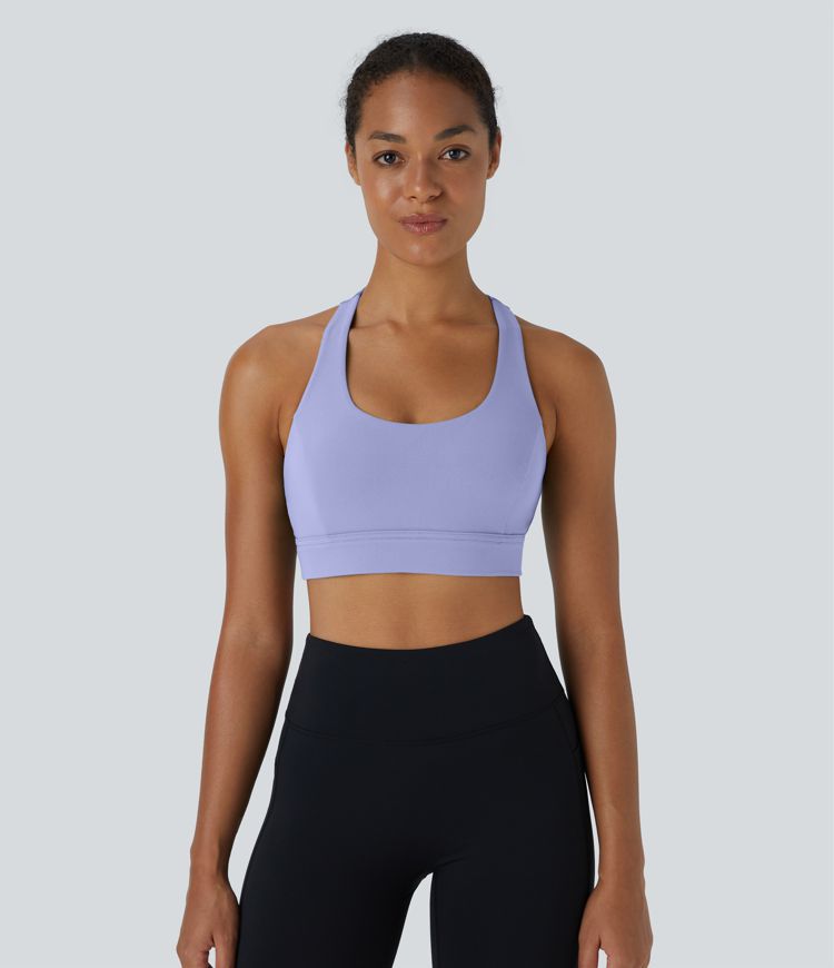 Low Support Backless Racerback Crisscross Yoga Sports Bra