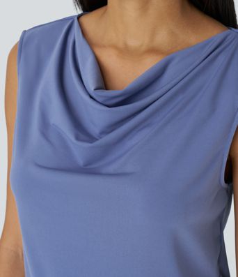 Cowl Neck Sleeveless Work Blouse