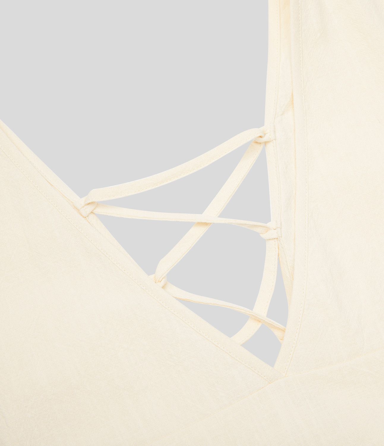 Sleeveless, backless, tie-up, casual flowy midi dress in cotton with side pockets and lacing