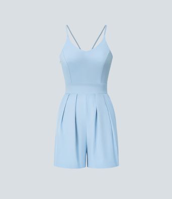 Breezeful™ Combishort Dos Nu Poche Zippée Invisible Sur le Côté Jambe Large Séchage Rapide