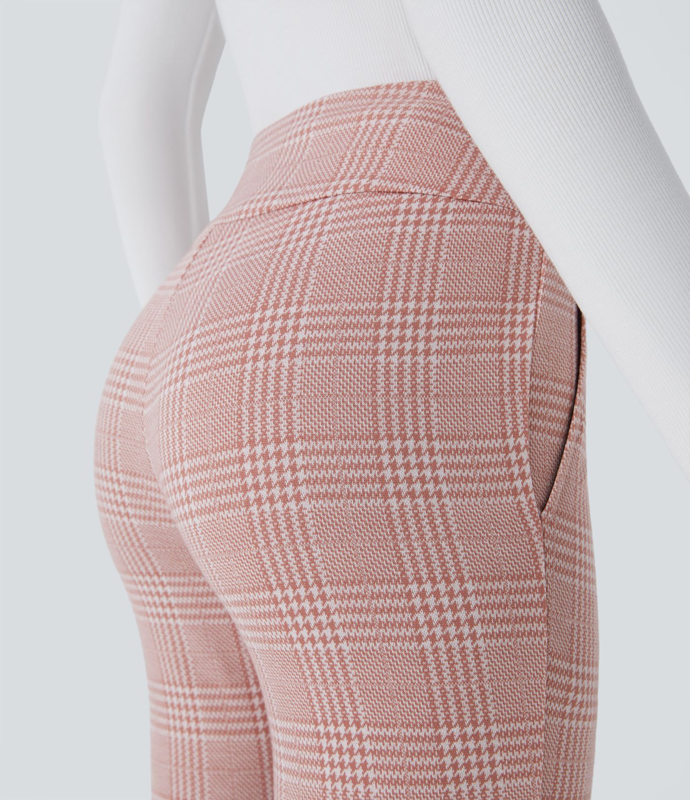 Halara Flex™ High Waisted Houndstooth Plaid Skinny Work Pants with Pockets