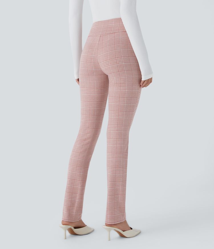 Halara Flex™ High Waisted Houndstooth Plaid Skinny Work Pants with Pockets