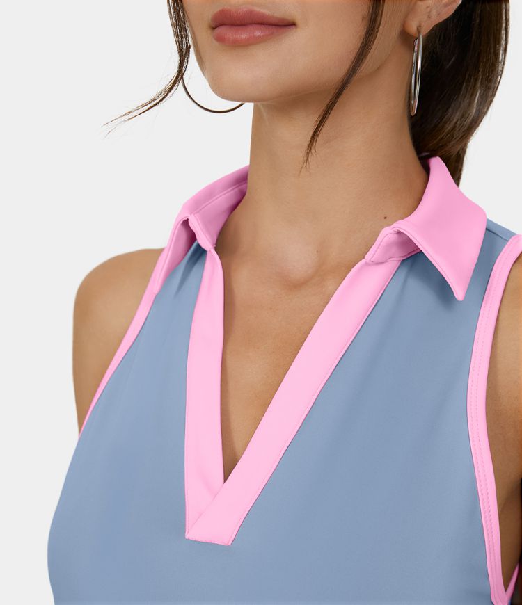 Women’s Cloudful™ Air Fabric Collared V Neck Side Pocket 2Piece Cool Touch Golf DressGolf Tee