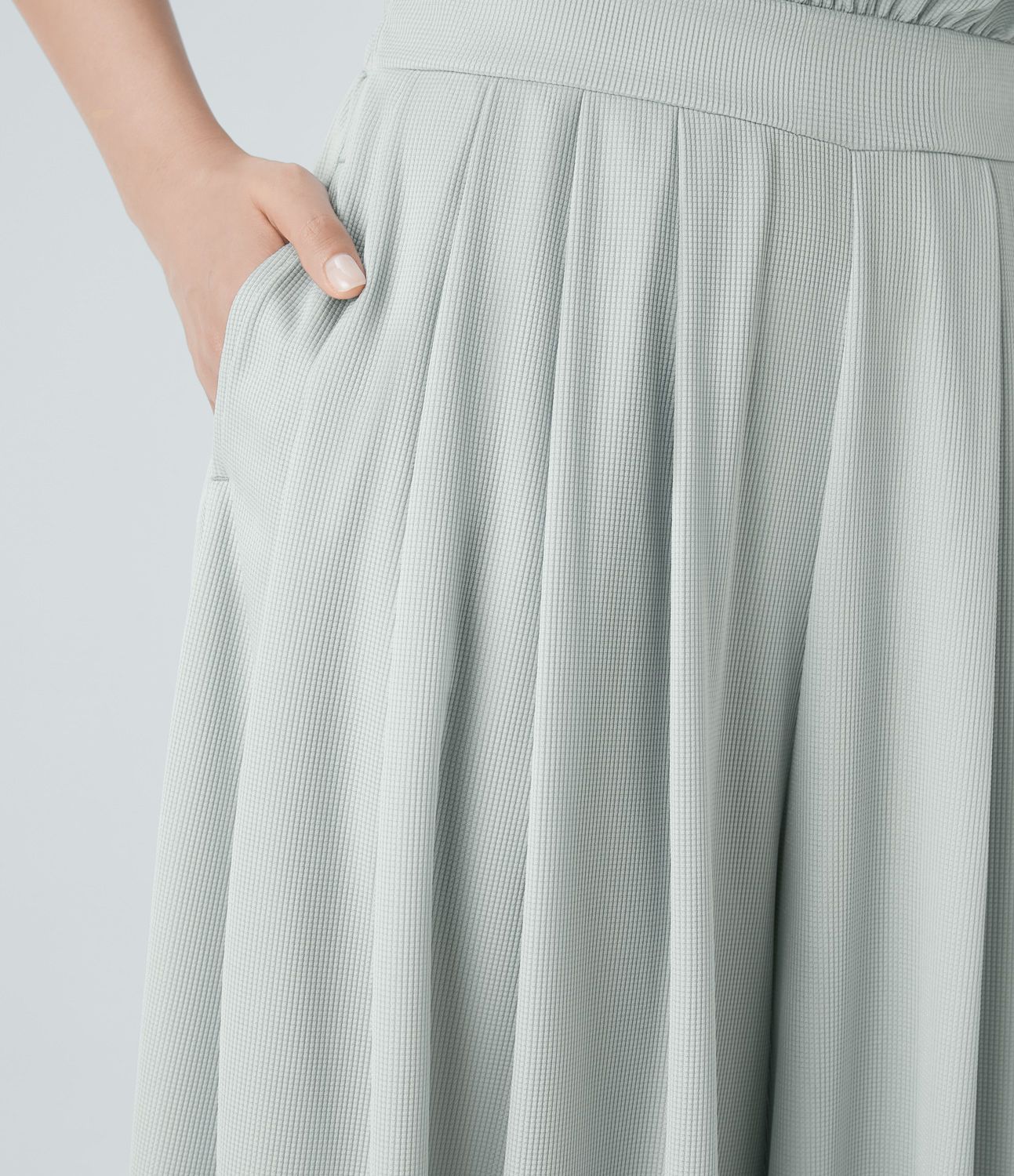 V Neck Short Sleeve Side Pocket Wide Leg Flowy Waffle Casual Jumpsuit