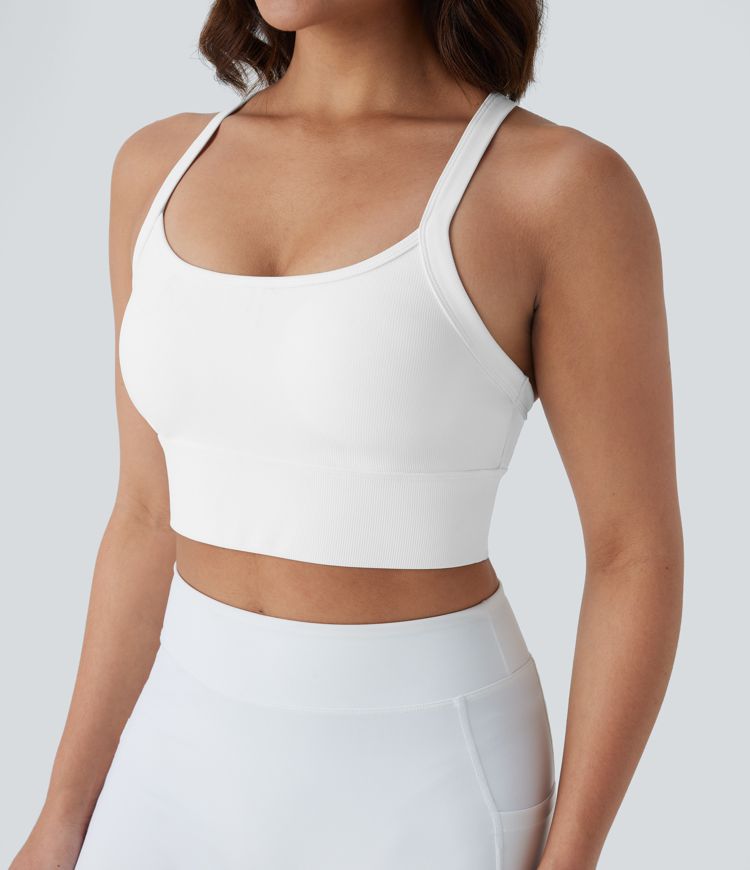 Débardeur de yoga court Flow Patitoff™ anti-poils d'animaux à dos nu et bretelles ajustables