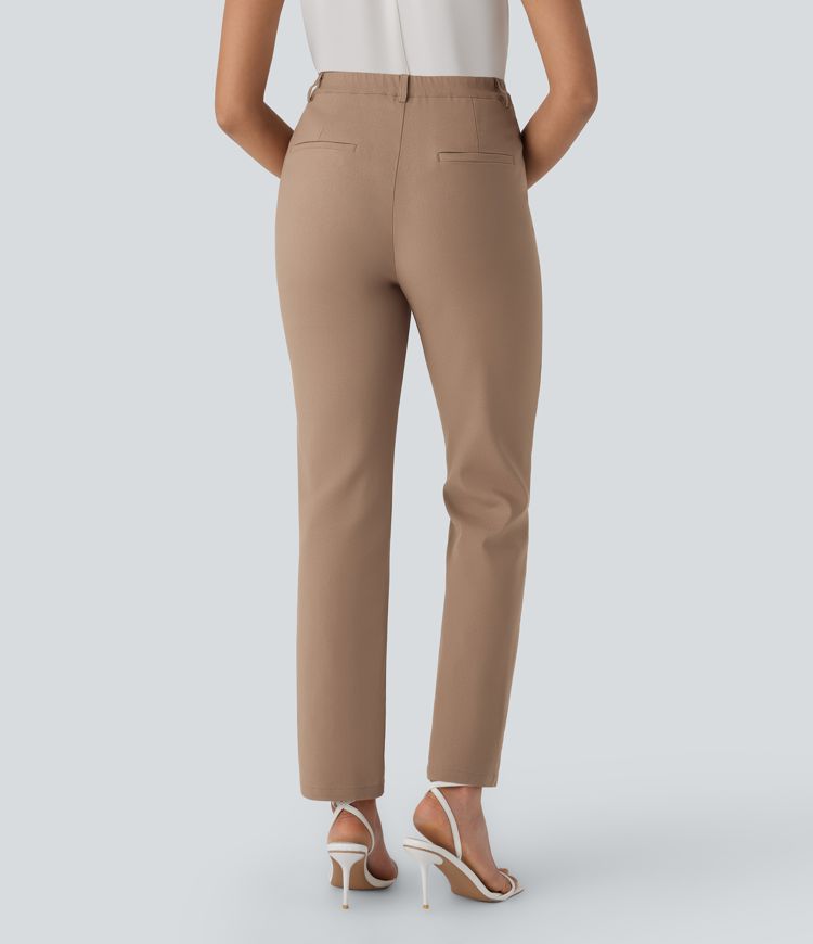 Stoffhose mit mittelhohem Bund, Seitentaschen, Knopfleiste und Reißverschluss