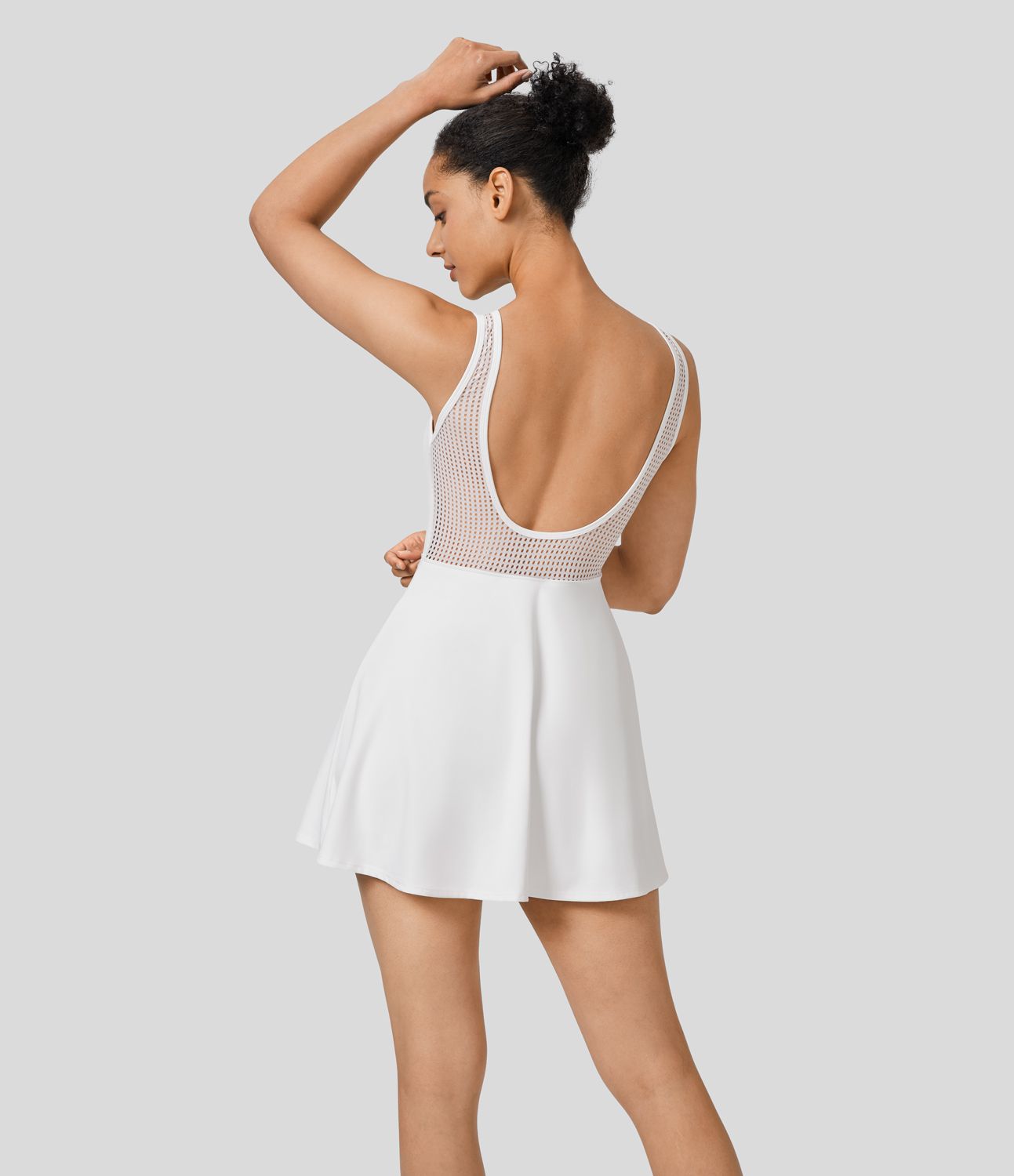 Softlyzero™ QuickDry Robe Sport de Tennis Mini 2-en-1 à Séchage Rapide avec Mesh Contrastant Dos Nu Fermeture Éclair et Poche