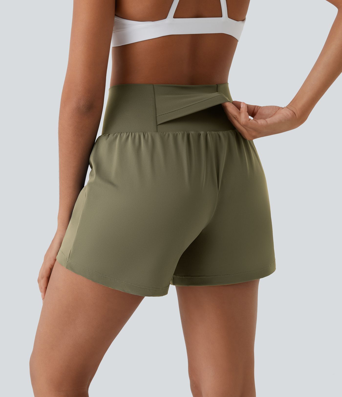 SoftlyZero™ Airy Super High Waisted 2-in-1  Cool Touch Yoga Shorts 5'' with Pockets-Longer Length