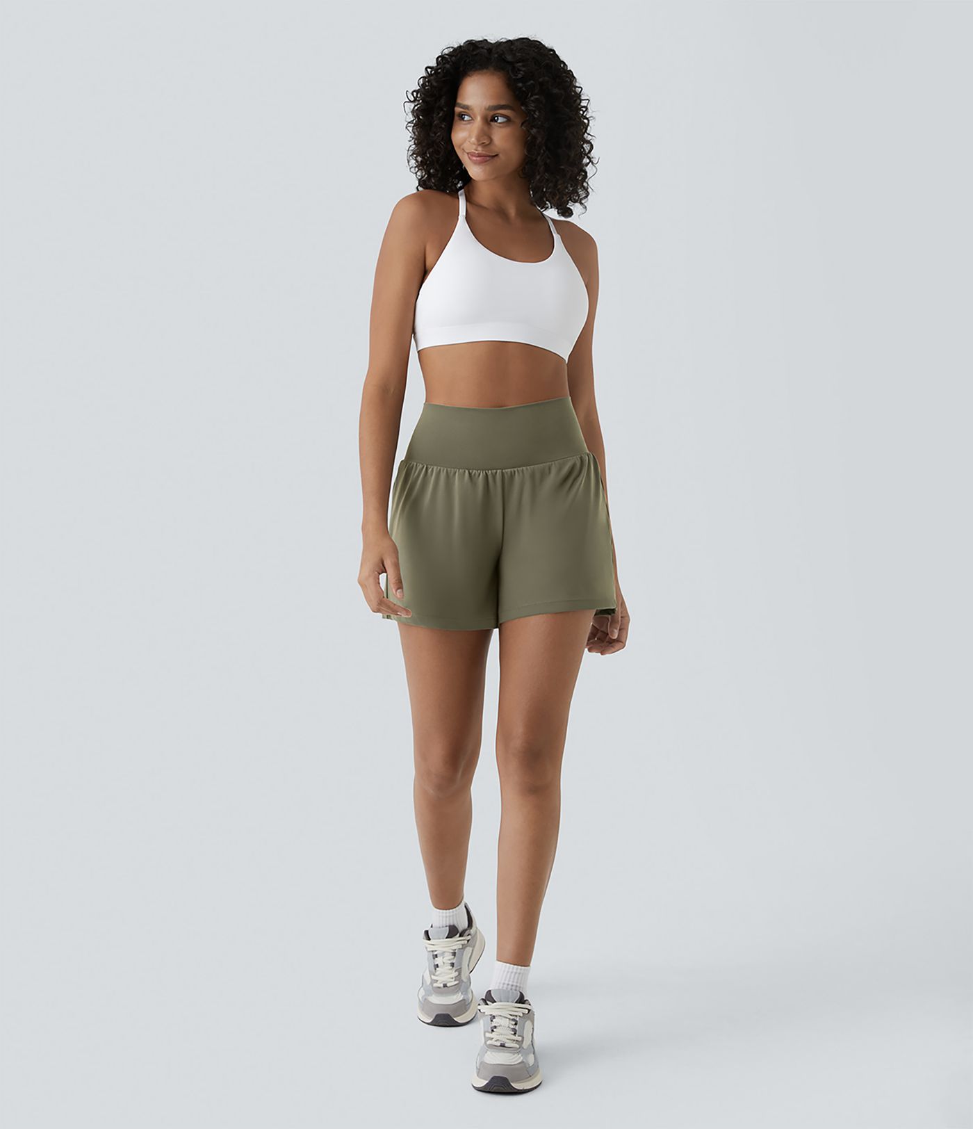 SoftlyZero™ Airy Super High Waisted 2-in-1  Cool Touch Yoga Shorts 5'' with Pockets-Longer Length