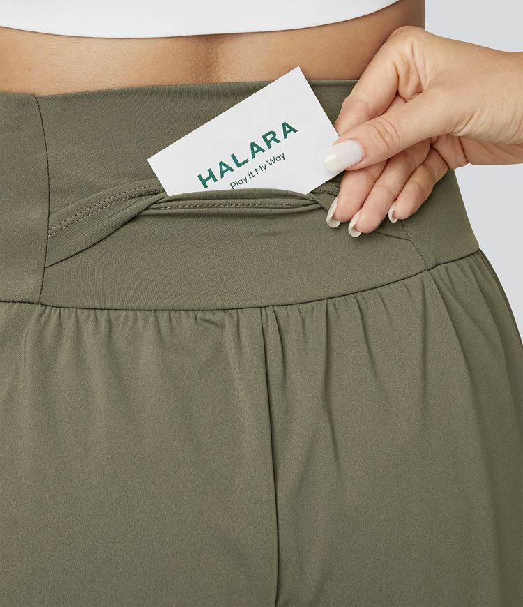 SoftlyZero™ Airy Super High Waisted 2-in-1  Cool Touch Yoga Shorts 5'' with Pockets-Longer Length