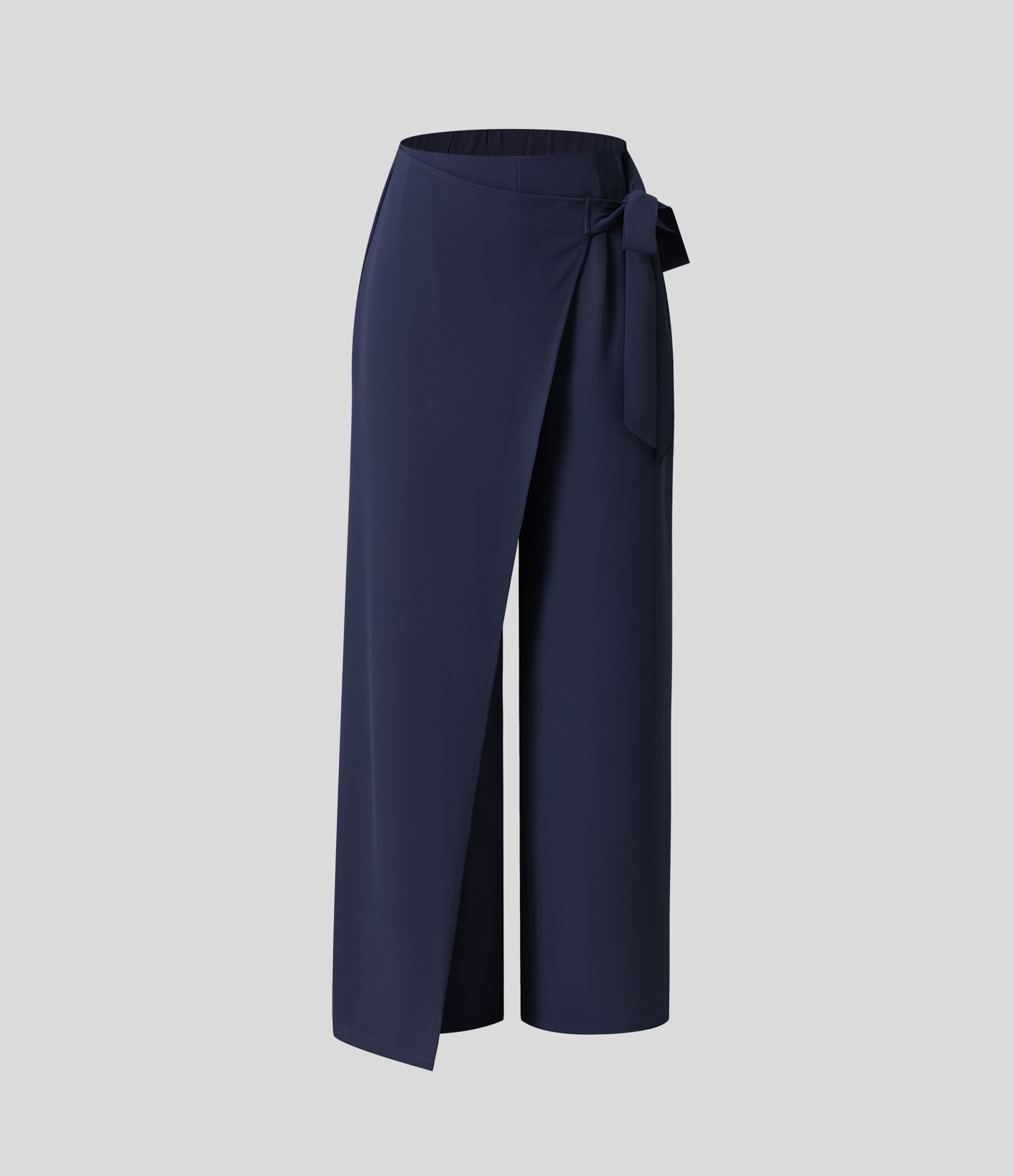 High Waisted Tie Side Wide Leg Women Suit Work Pants