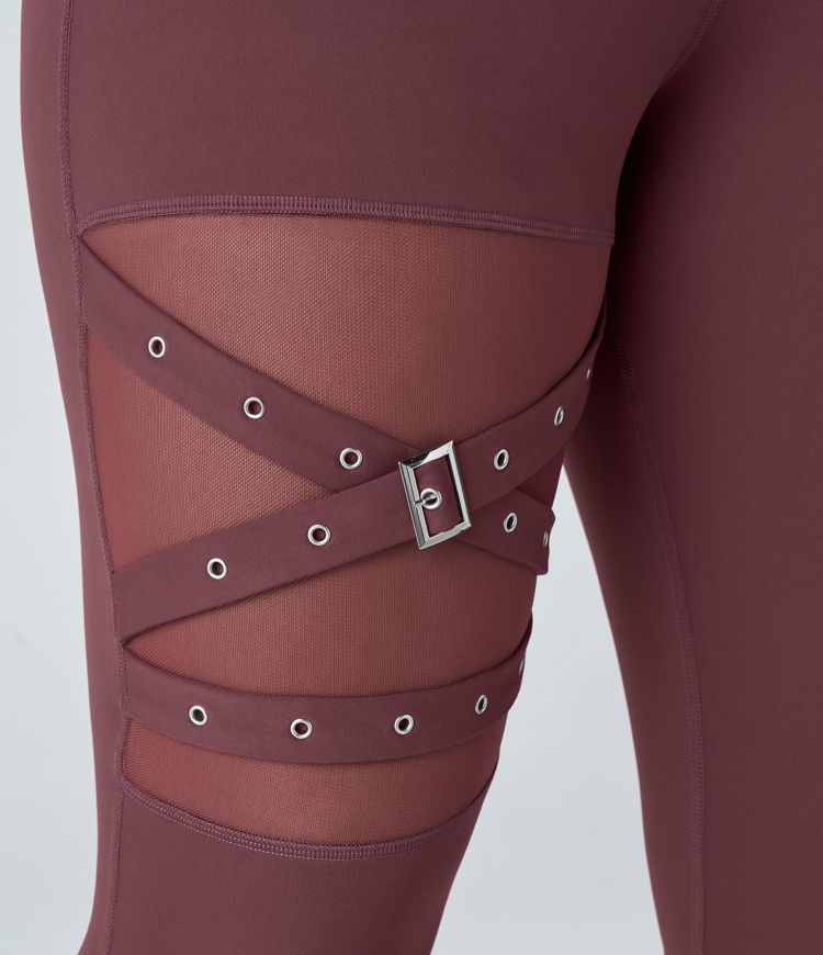  Short 17,5cm Biker Yoga à Taille Haute avec Poches Latérales et Ourlet Croisé à Toucher Frais