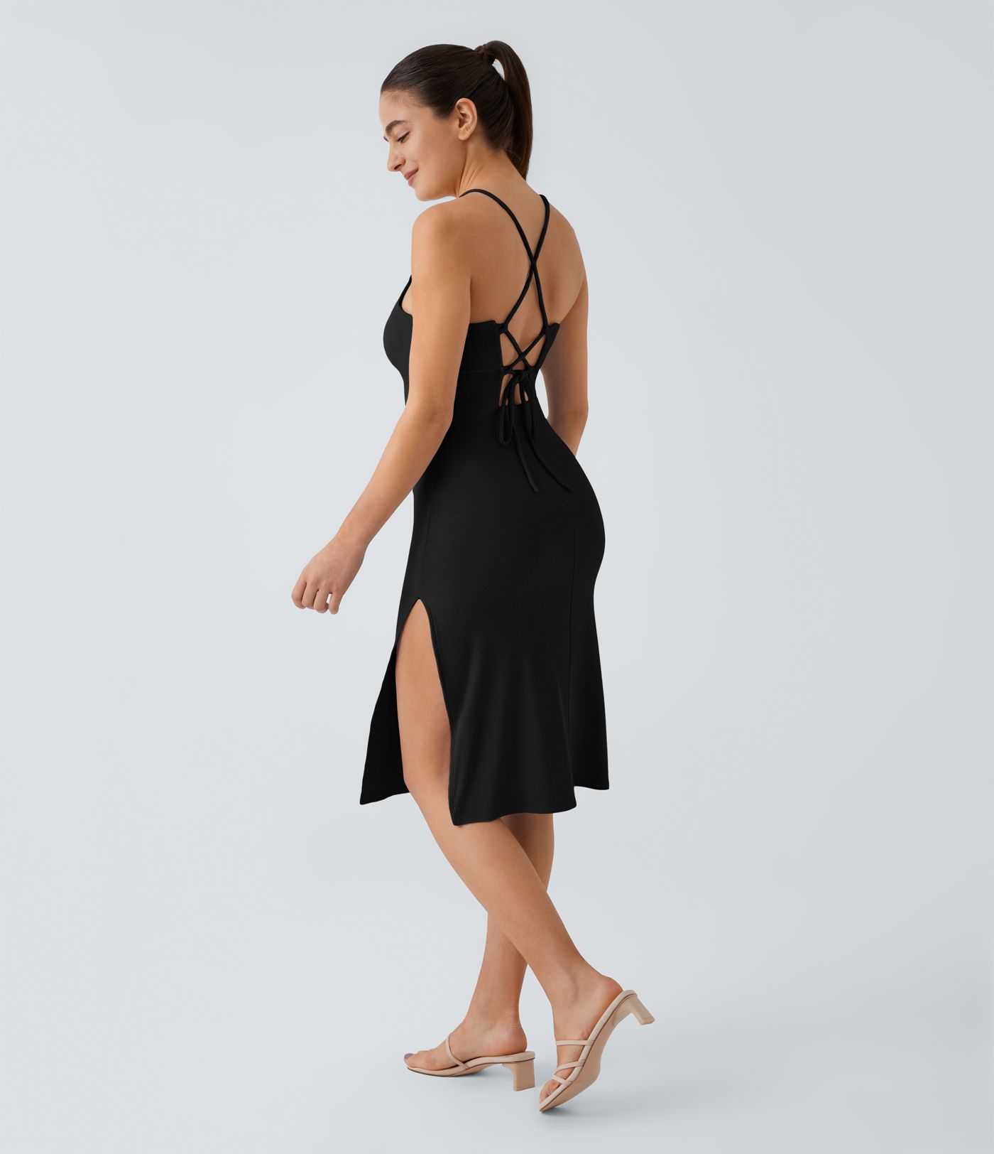 Everyday Split Strap Bodycon Midi Chill Party Dress-Sensational