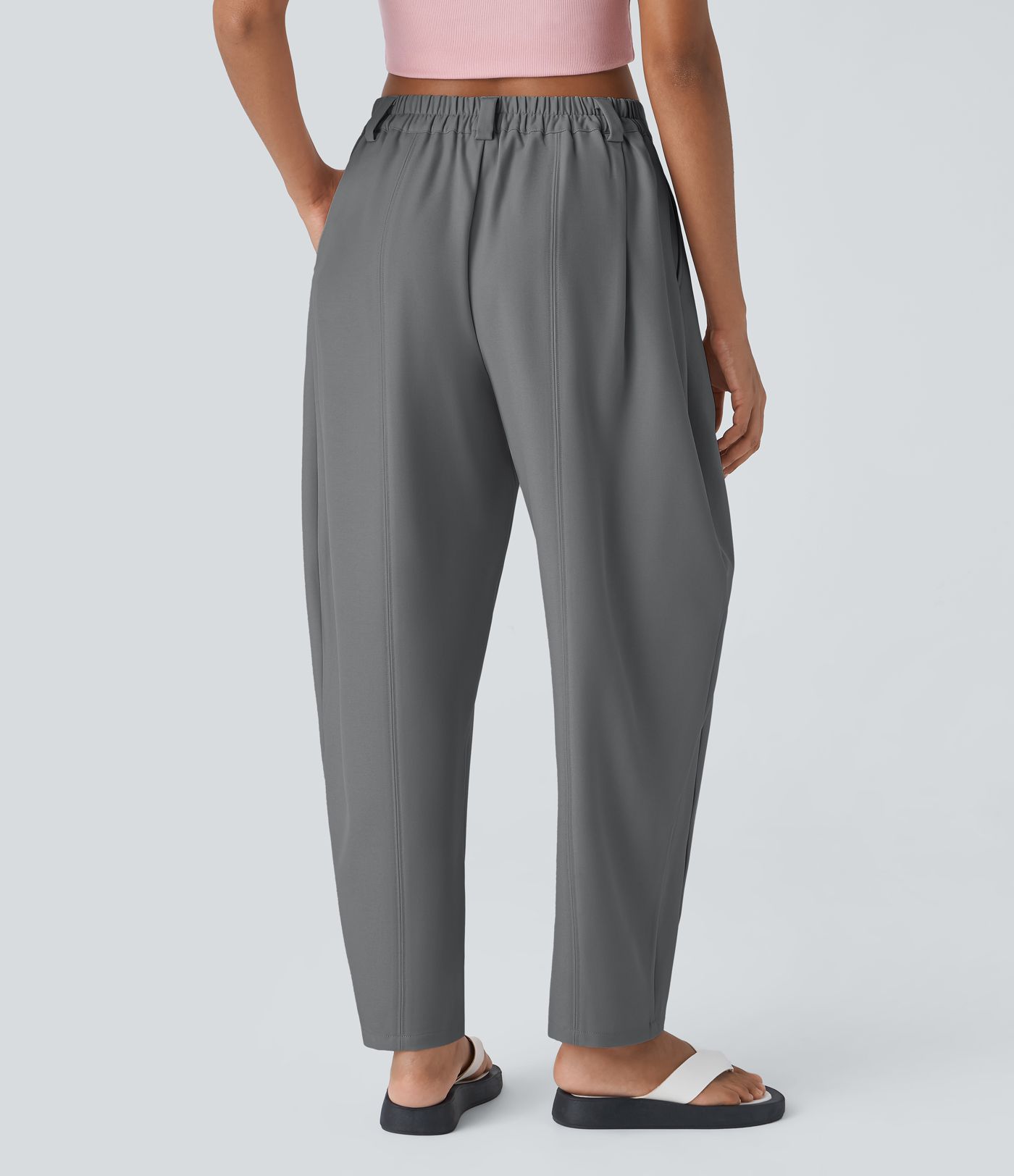 Pantalon tailleur Halara Flex™ barrel, taille mi-haute, avec poche