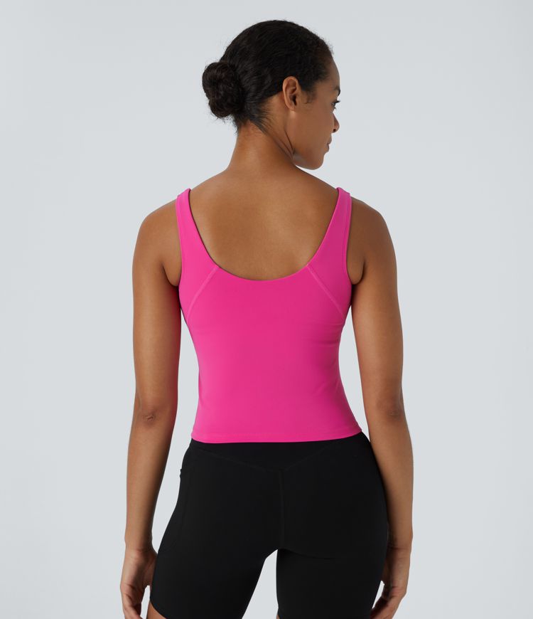 Softlyzero™ Plush Padded V Neck Plain Tank Top