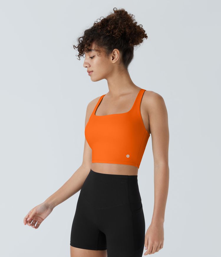 Softlyzero™ Airy Square Neck Backless Crisscross Cropped Cool Touch Yoga Tank Top-UPF50+