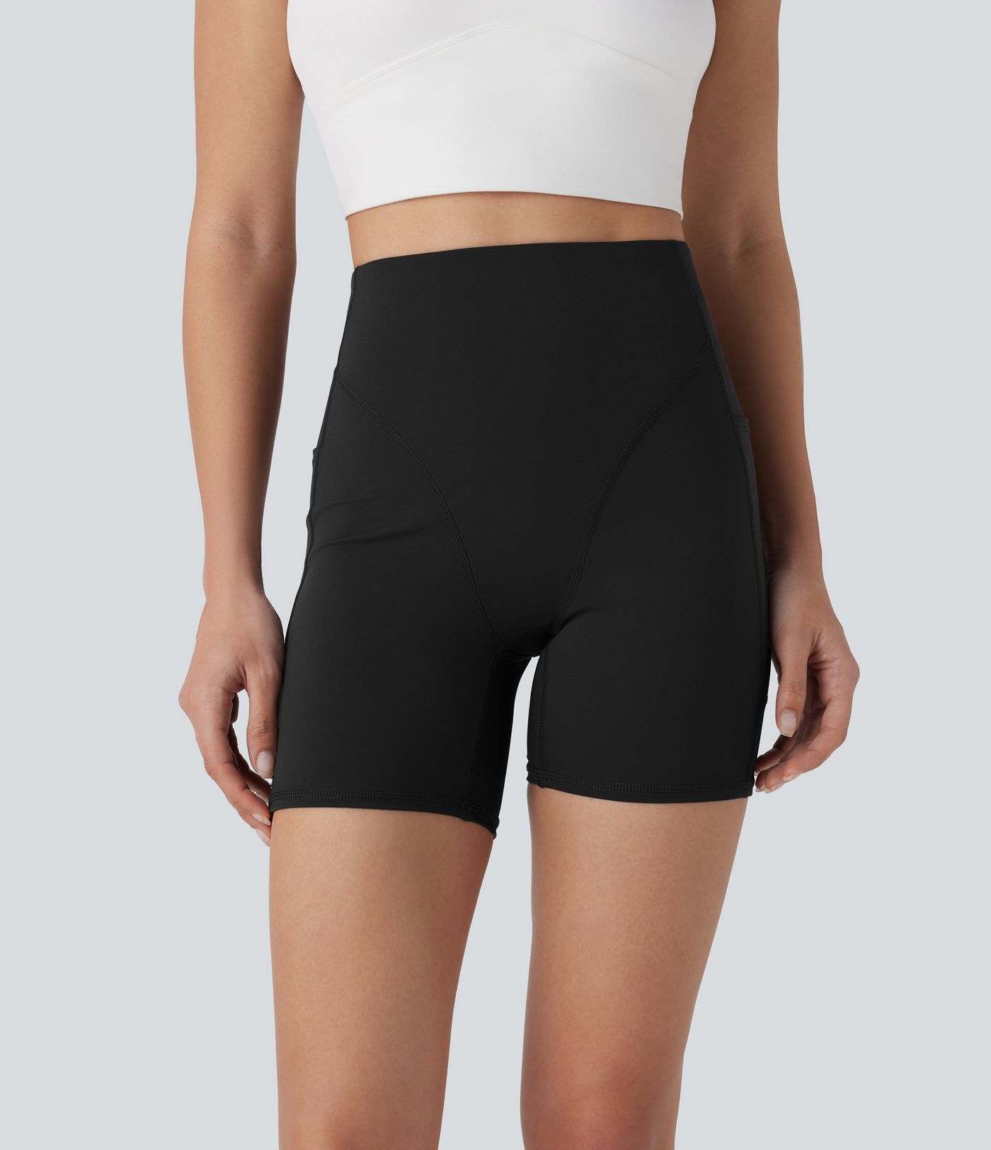 Shorts d'entraînement taille haute avec poches, 5''