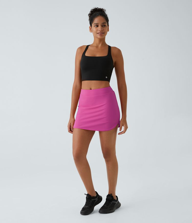 Everyday High Waisted Side Pocket 2-in-1 Micro Mini Golf Skirt-Clarity