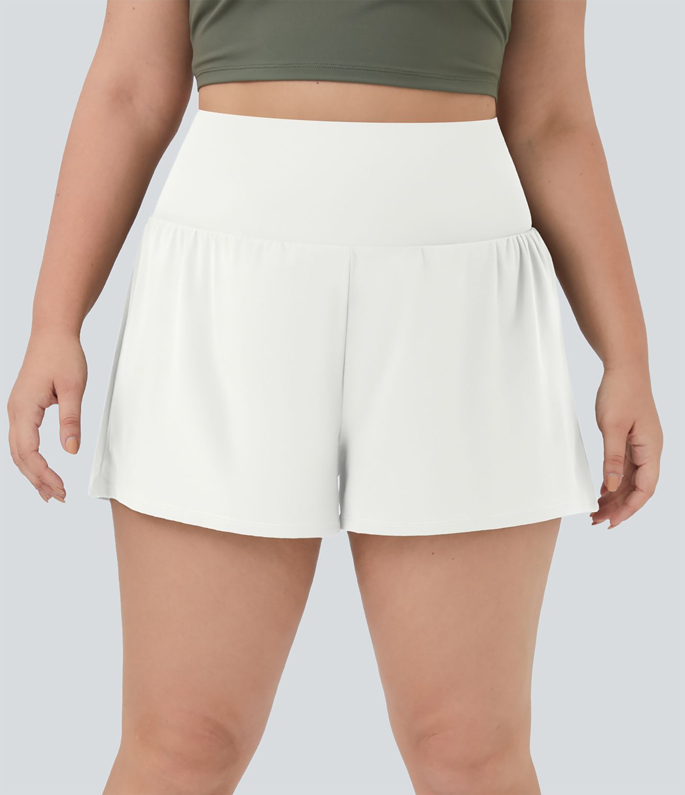 Pocket Plus Pocket 2-in-1 Gym Plus Size Shorts 2.5''