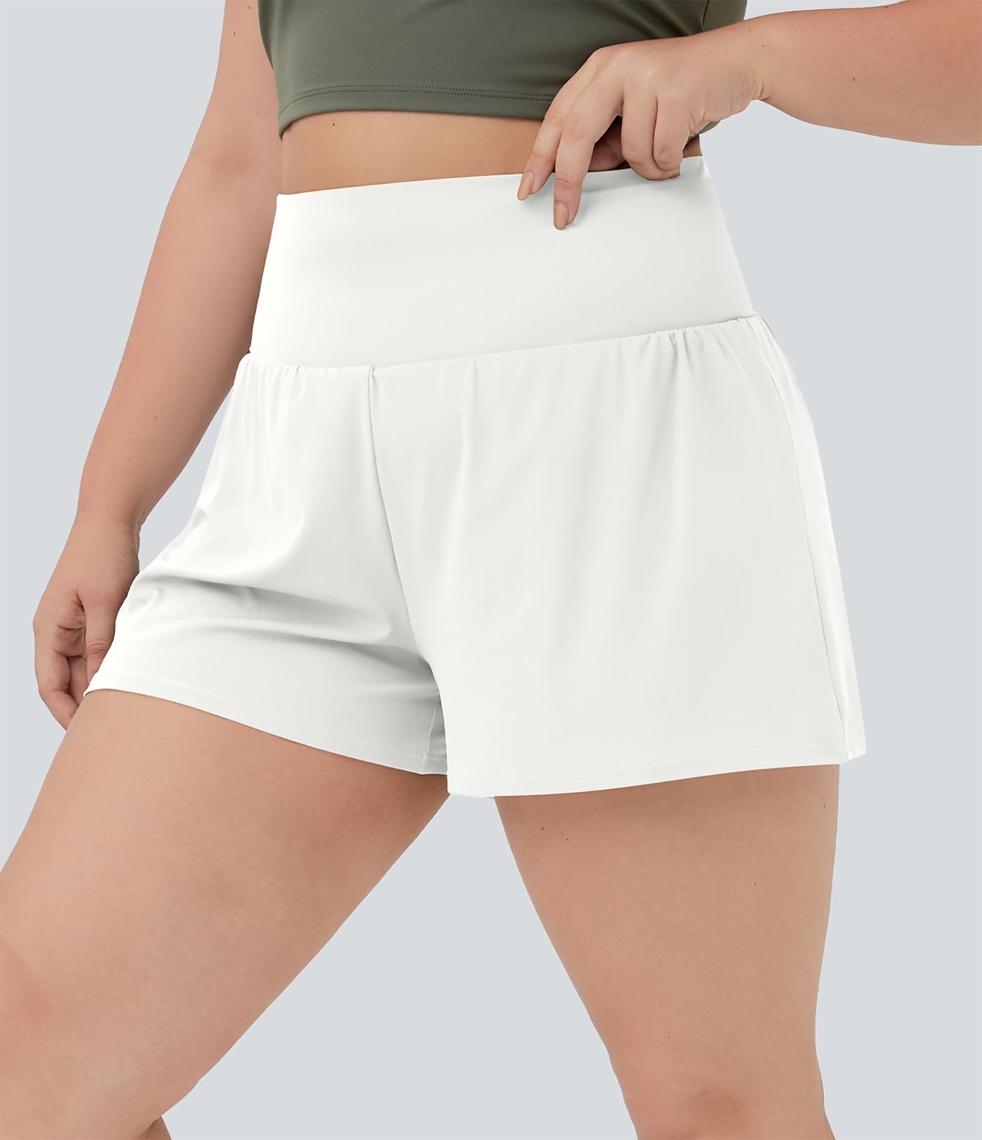 Pocket Plus Pocket 2-in-1 Gym Plus Size Shorts 2.5''